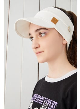 Babygiz White Kids Teenager Mask Wearable Tennis Summer Sports Hat with Vizier Soft Cotton Combed Cotton  - Image 2