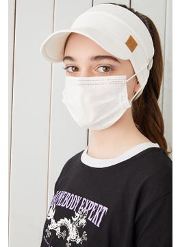 Babygiz White Kids Teenager Mask Wearable Tennis Summer Sports Hat with Vizier Soft Cotton Combed Cotton  - Image 5