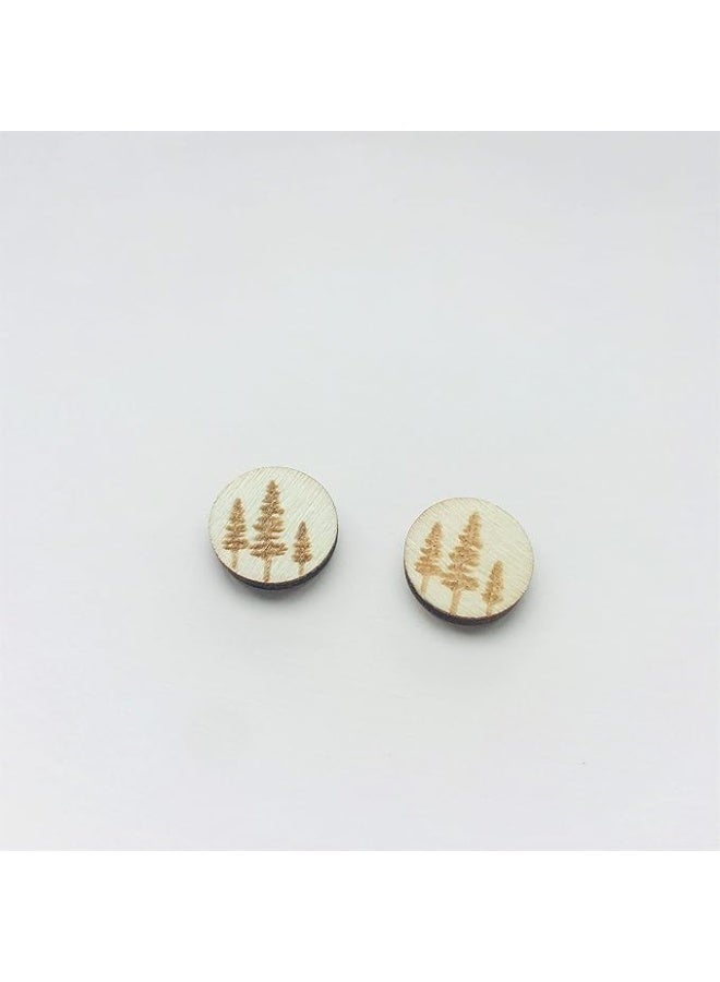 CHENRUI 60 Pcs Laser Cut Wood Earring Blanks Studs Wooden Stud Earrings - Image 1