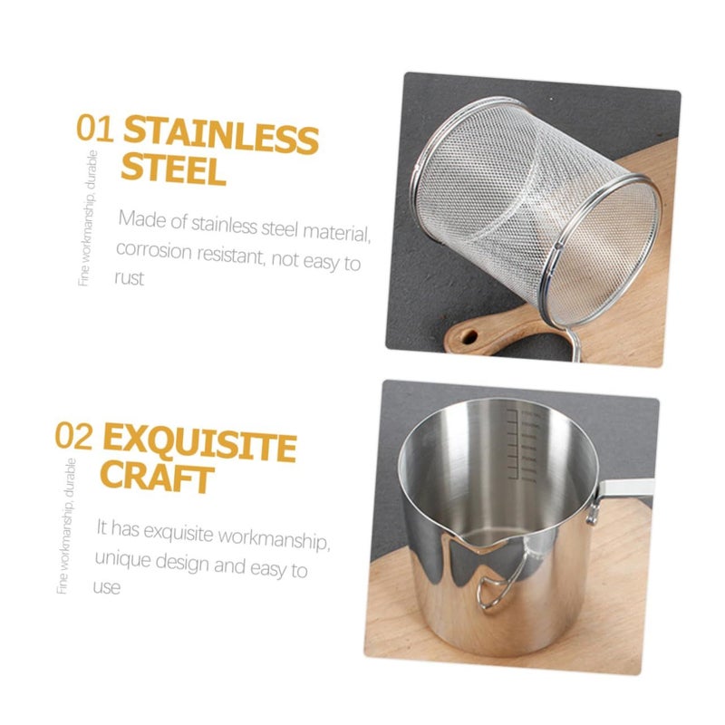 Stainless Steel Deep Fryer Pot With Basket Nonstick Skillet Small Frying Pan Easy To Use - Image 3