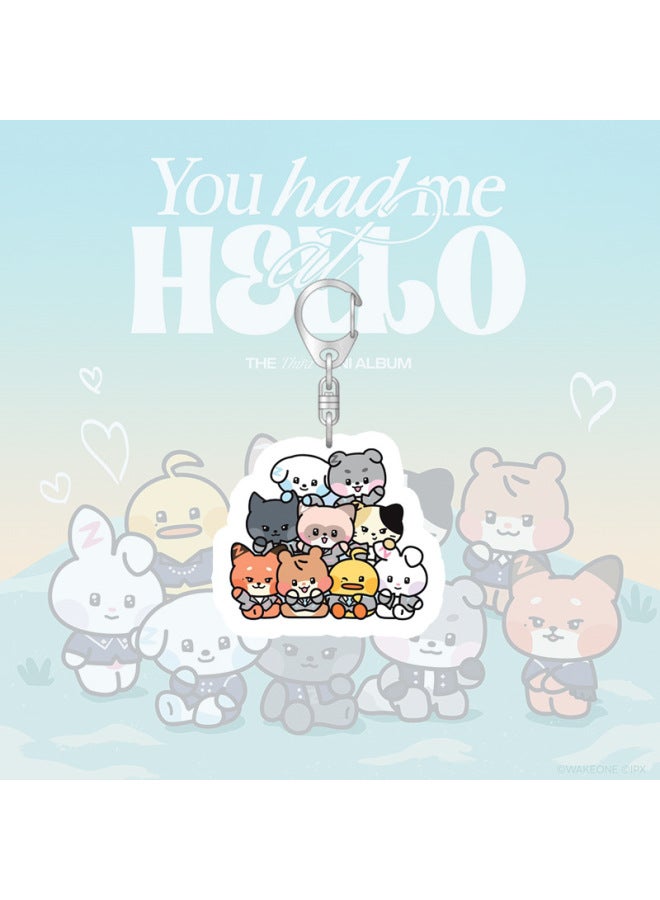 Kpop  Doll Keychain 12CM Zeroni Cartoon Cute Plush Doll Pendant Bag Accessories Key Ring ZhangHao HanBin Ricky Fans Gift-Color:BB-Size:12cm - Image 1