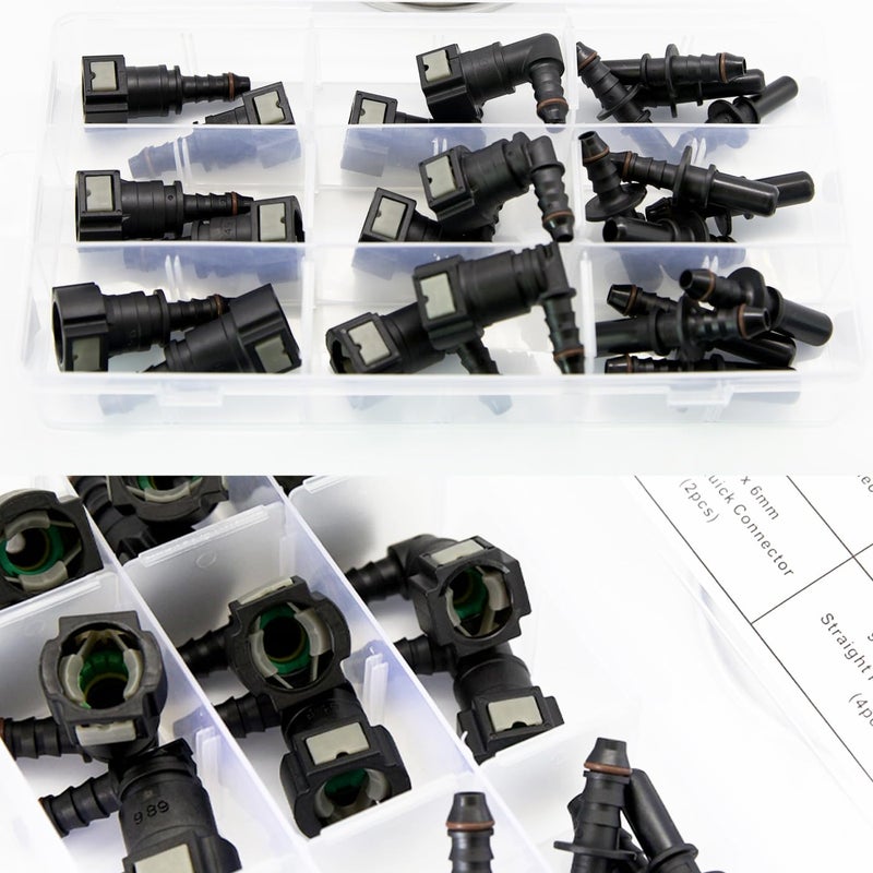 KRD PERFORMANCE 24PCS Assorted Fuel Line Quick Release Connector Kit SAE 789mm 949mm 989mm to 6mm - Image 2