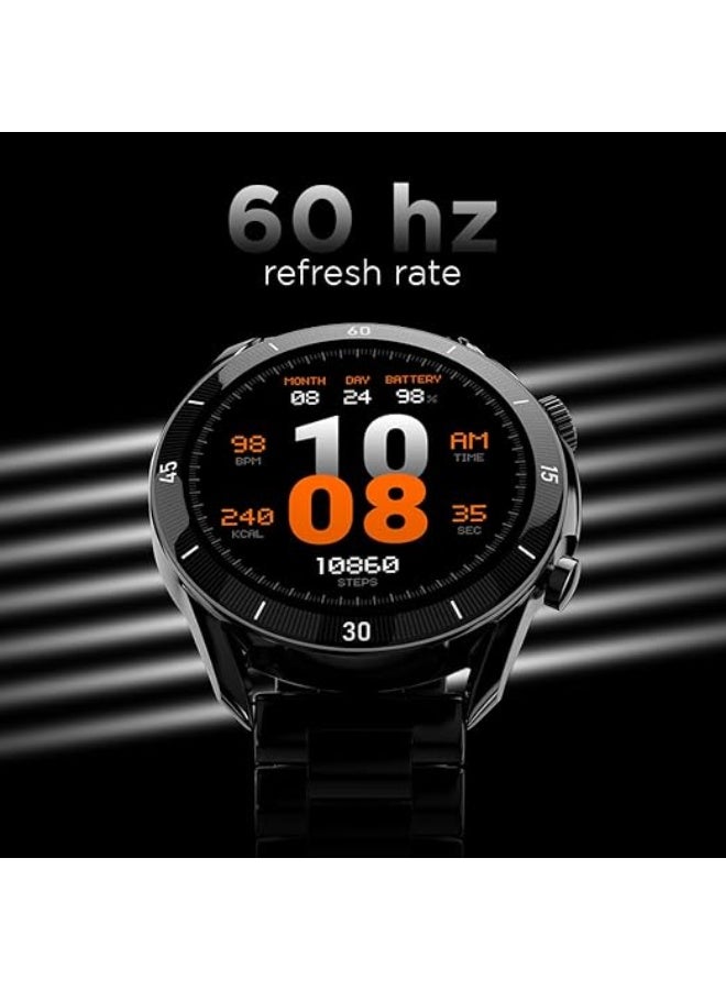 Fire-Boltt Legacy Luxury Round Smart Watch 1.43″ Super AMOLED,Bluetooth Calling,Wireless Charging,Voice Assistant,SpO₂ & Heart Rate Monitor,110+ Sports Modes, Metal Smart Watch for Men & Women - Black - Image 4