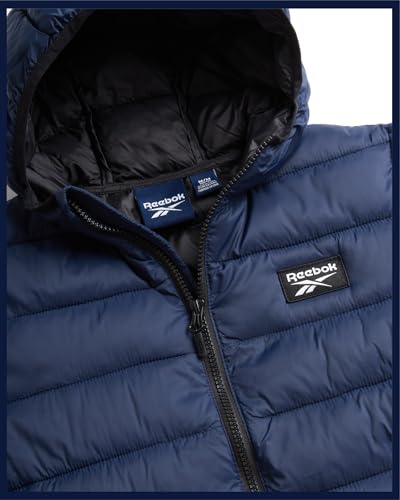 Reebok Boys Winter Coat - Lightweight Insulated Puffer Jacket - Wind & Water Resistant Quilted Hooded Winter Jacket for Boys, Size 8, Navy - Image 5