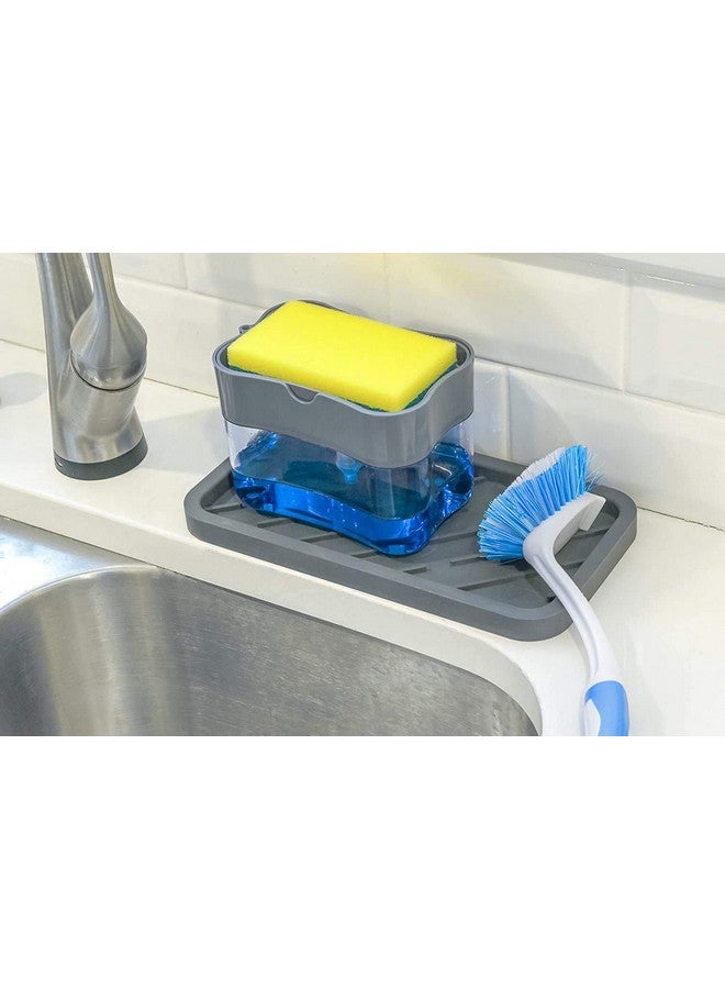Vasukie 2-in-1 Soap Dispenser for Kitchen and Sponge Holder Dish Soap Dispenser Kitchen Sink dishwashing for Dishwasher Liquid Holder Instant Refill Durable - Image 4