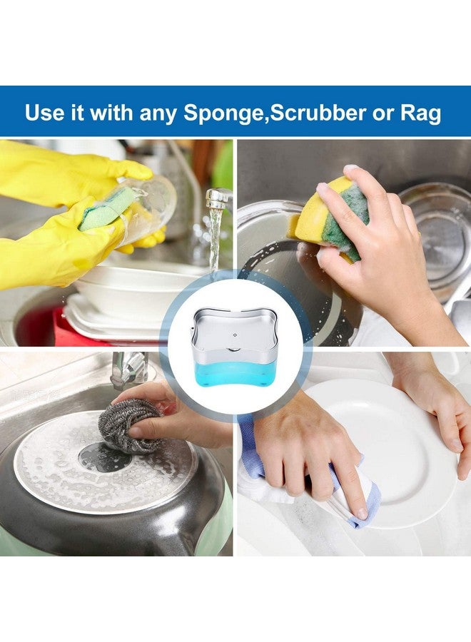 Vasukie 2-in-1 Soap Dispenser for Kitchen and Sponge Holder Dish Soap Dispenser Kitchen Sink dishwashing for Dishwasher Liquid Holder Instant Refill Durable - Image 2