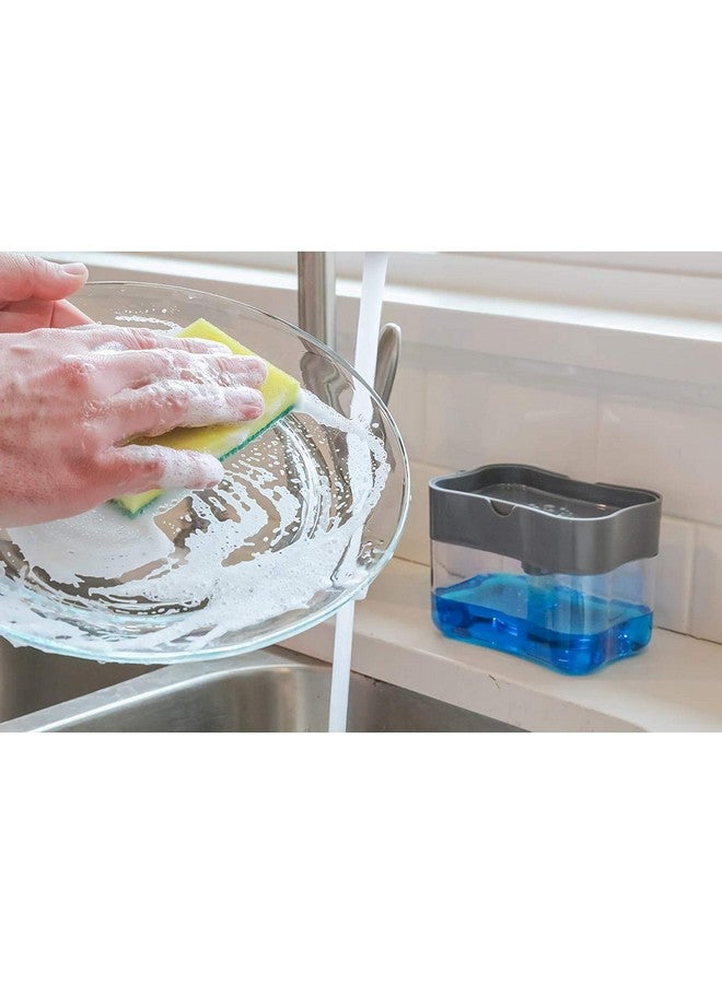 Vasukie 2-in-1 Soap Dispenser for Kitchen and Sponge Holder Dish Soap Dispenser Kitchen Sink dishwashing for Dishwasher Liquid Holder Instant Refill Durable - Image 5