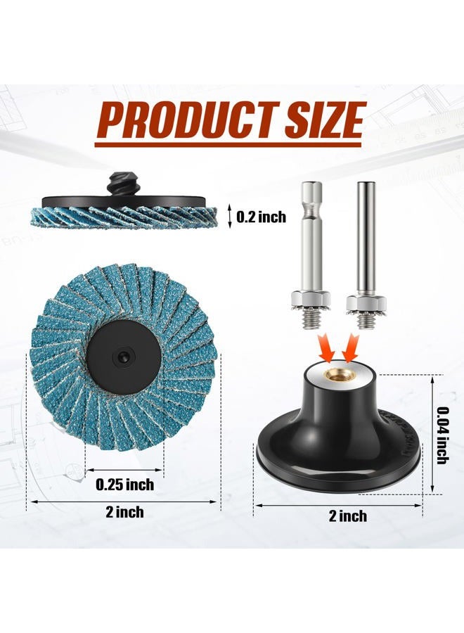Chengu 48 Piece 2 Inch Die Grinder Flap Disc with Disc Pad Holder Flap Discs Surface Conditioning for Angle Grinder Sanding, Stock and Rust Removal, Finishing, Grinding, Deburring(60 Grit Style) - Image 2