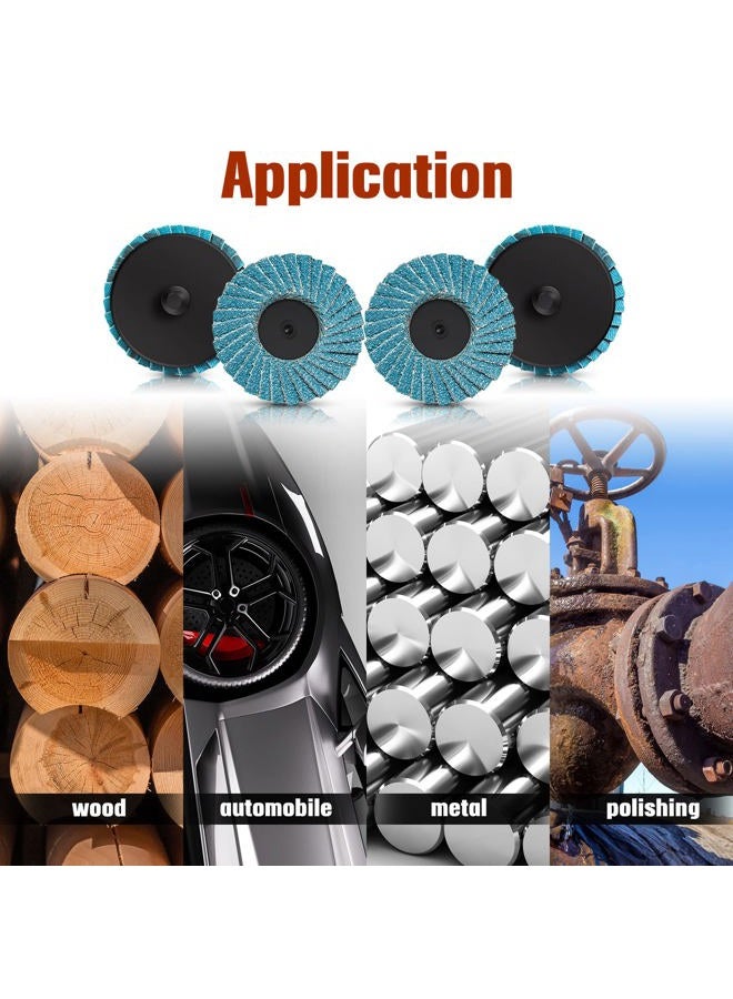 Chengu 48 Piece 2 Inch Die Grinder Flap Disc with Disc Pad Holder Flap Discs Surface Conditioning for Angle Grinder Sanding, Stock and Rust Removal, Finishing, Grinding, Deburring(60 Grit Style) - Image 5