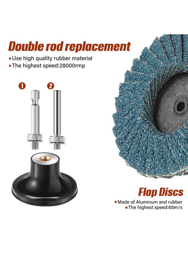 Chengu 48 Piece 2 Inch Die Grinder Flap Disc with Disc Pad Holder Flap Discs Surface Conditioning for Angle Grinder Sanding, Stock and Rust Removal, Finishing, Grinding, Deburring(60 Grit Style) - Image 3
