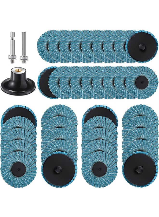 Chengu 48 Piece 2 Inch Die Grinder Flap Disc with Disc Pad Holder Flap Discs Surface Conditioning for Angle Grinder Sanding, Stock and Rust Removal, Finishing, Grinding, Deburring(60 Grit Style) - Image 1