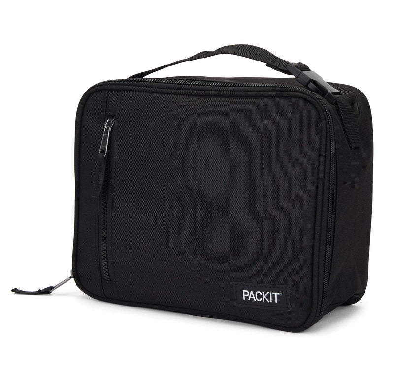 PackIt Freezable Classic Lunch Box, Black, Built with EcoFreeze® Technology, Collapsible, Reusable, Zip Closure With Zip Front Pocket and Buckle Handle, Designed for Fresh Lunches - Image 2