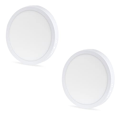 D'Mak Aluminium 22 Watt Led Round Ceiling Surface Panel Light (Warm White (Yellow), Pack of 2) - Image 1