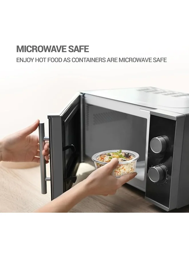 TREO Treo By Milton All Fresh Borosilicate Glass Tiffin, 380 ml, Set of 2, Transparent | Microwave Safe | Leak proof | BPA Lid Free | Temperature Variant | Odour Free | Scratch Resistance | Dishwasher Safe