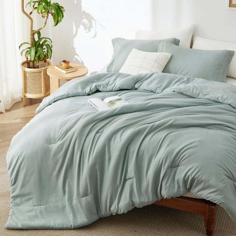 Bedsure Bedsure King Size Comforter Set  Sage Green King Comforter Set Soft Bedding for All Seasons Cationic Dyed Bedding Set 3 Pieces 1 Comforter 104x90 and 2 Pillow Shams 20x362 