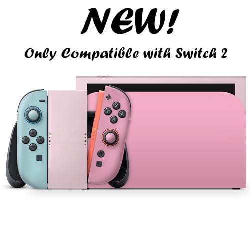 Tacky Design Pastel Pink Classic Skin Compatible with Nintendo Switch 2 Skin Wrap Cover, Colorwave Blocking for Nintendo Switch 2 Decal, Premium Vinyl 3M Full Wrap Decal (Switch 2 (2025)) - Image 4