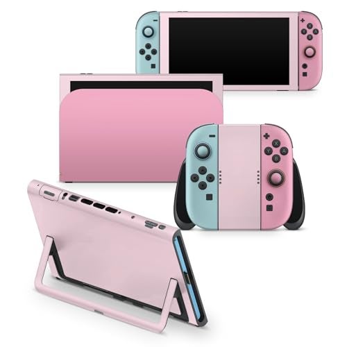 Tacky Design Pastel Pink Classic Skin Compatible with Nintendo Switch 2 Skin Wrap Cover, Colorwave Blocking for Nintendo Switch 2 Decal, Premium Vinyl 3M Full Wrap Decal (Switch 2 (2025)) - Image 1