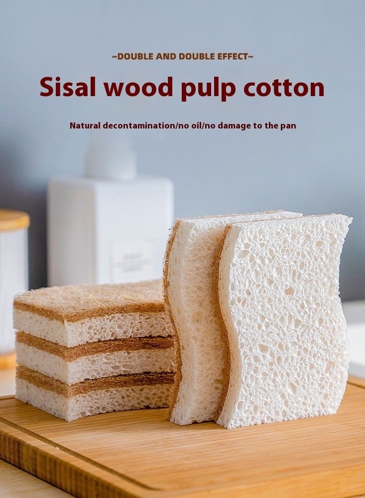 كتلة تنظيف لب خشب السيزال الطبيعي ، وكتلة تنظيف الأواني والوعاء ، تزيل البقع دون خدش الأواني والأوعية - Image 1