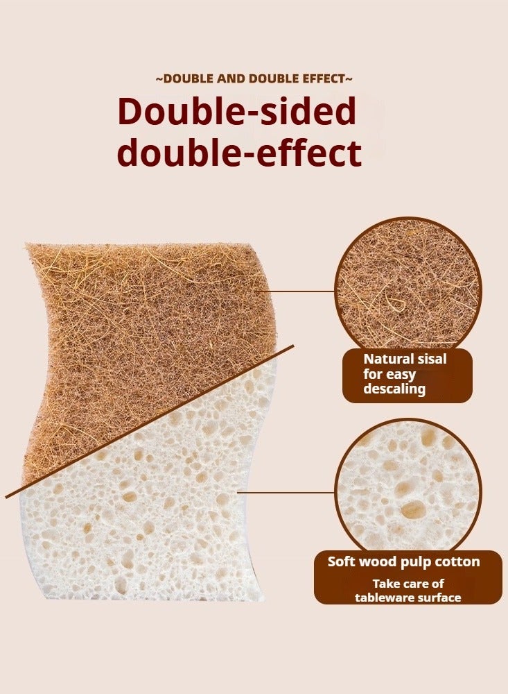 كتلة تنظيف لب خشب السيزال الطبيعي ، وكتلة تنظيف الأواني والوعاء ، تزيل البقع دون خدش الأواني والأوعية - Image 3