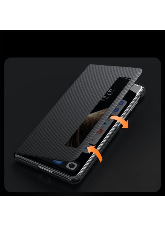 general for Honor Magic V5 Case, 【Compatible with Mag-Safe】, Carbon Fiber Texture PU Leather, Slim Skin-friendly Military-Grade Drop Magnetic Protective Shockproof Phone Cover for Magic V5 5G - Image 5