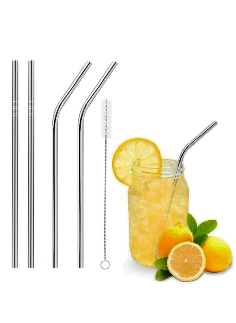 4 قطع - شاليموه ستانلس ستيل + 1 فرشاة - قابلة لإعادة الاستخدام  - Image 1