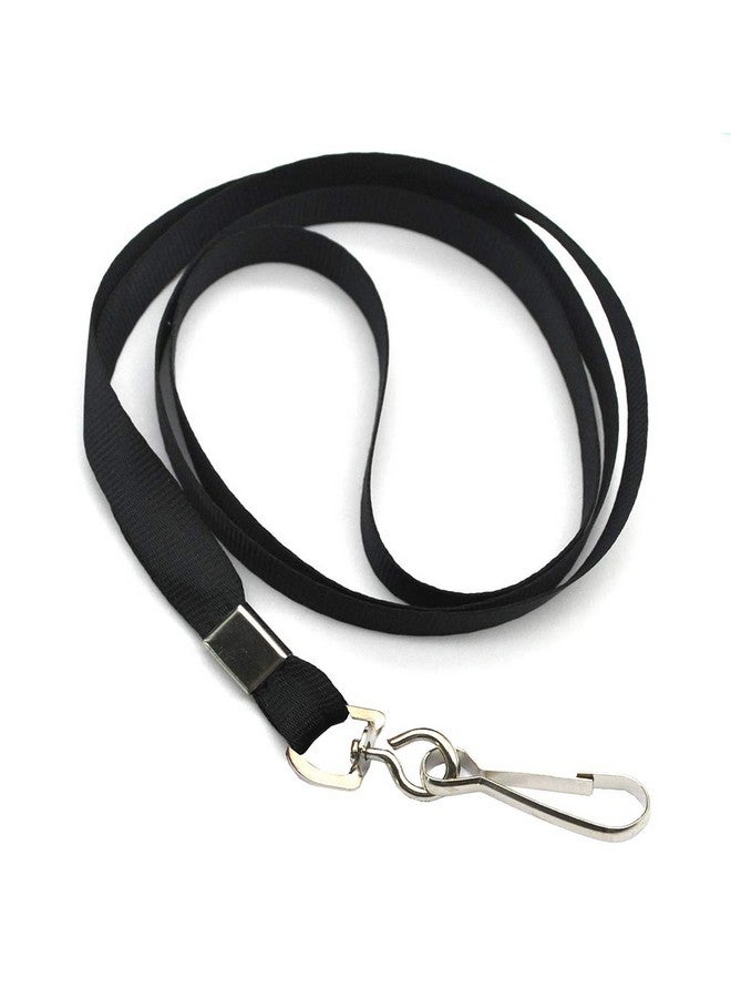 Beebel Black Lanyard Bulk Lanyards for Id Badges Flat Lanyard with Badge Clip Swivel Hook 50 Pack - Image 3