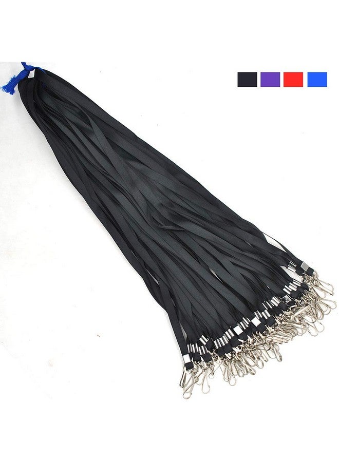 Beebel Black Lanyard Bulk Lanyards for Id Badges Flat Lanyard with Badge Clip Swivel Hook 50 Pack - Image 4