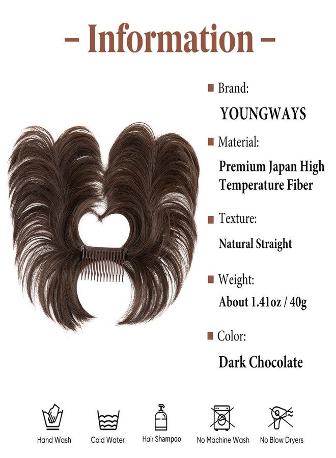 YOUNGWAYS Messy Bun Hair Piece Side Comb Clip in Bun Hairpiece for Women Short Natural Straight Versatile Adjustable Styles Easy Hair pieces （Dark Chocolate-S) - Image 2