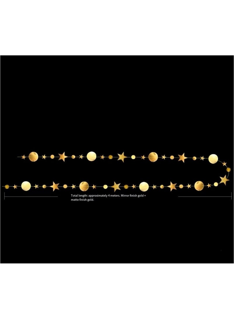 2 قطعة من قلادة نجمة خماسية مستديرة لتزيين الحفلات قلادة من الترتر باللون الذهبي - Image 2