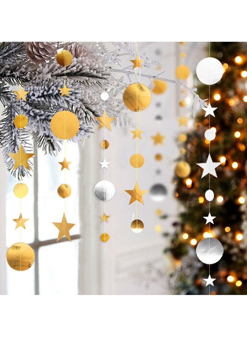 2 قطعة من قلادة نجمة خماسية مستديرة لتزيين الحفلات قلادة من الترتر باللون الذهبي - Image 3