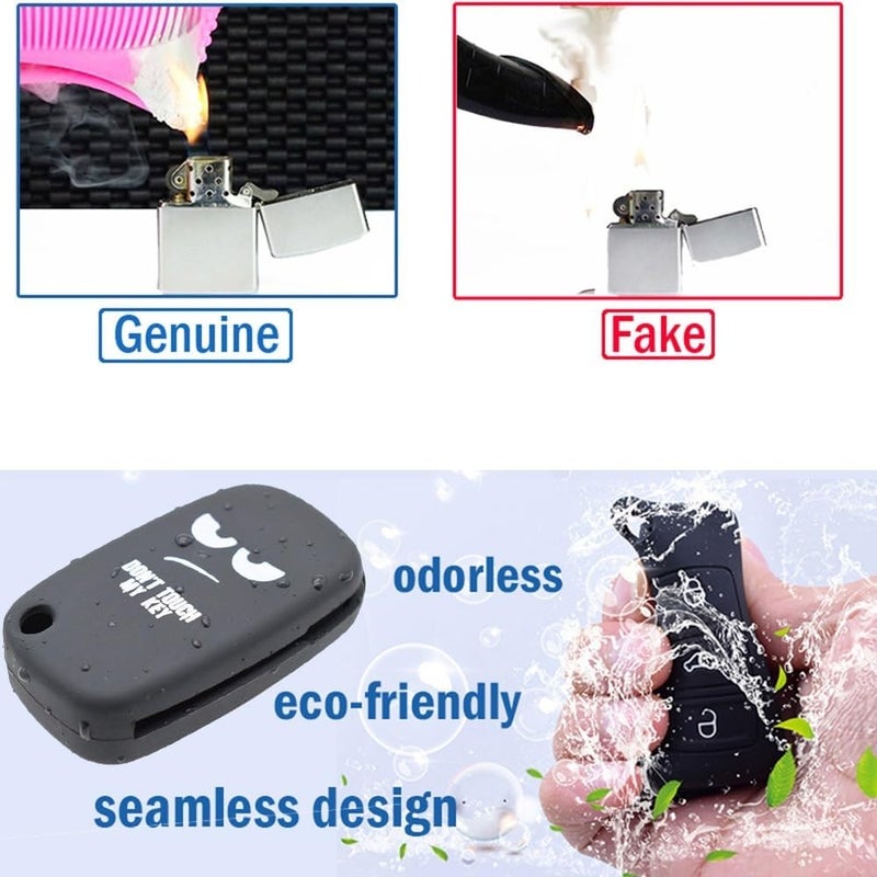 QASULER Silicone Car Key Fob Case Cover - Image 4