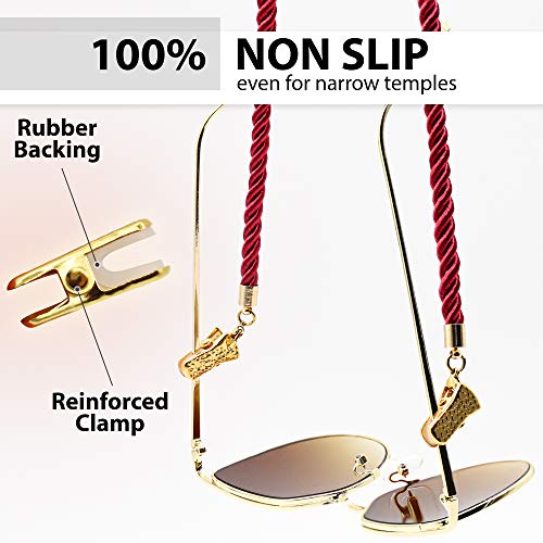 SIGONNA Glasses Strap String Holder Cord - Terylene Eyeglasses Strap Holders - Eye Glasses Accessory Chain - Eyeglass Chains for Women Men - Glasses Lanyard Around Neck - 3 Pcs (Gold) - Image 3