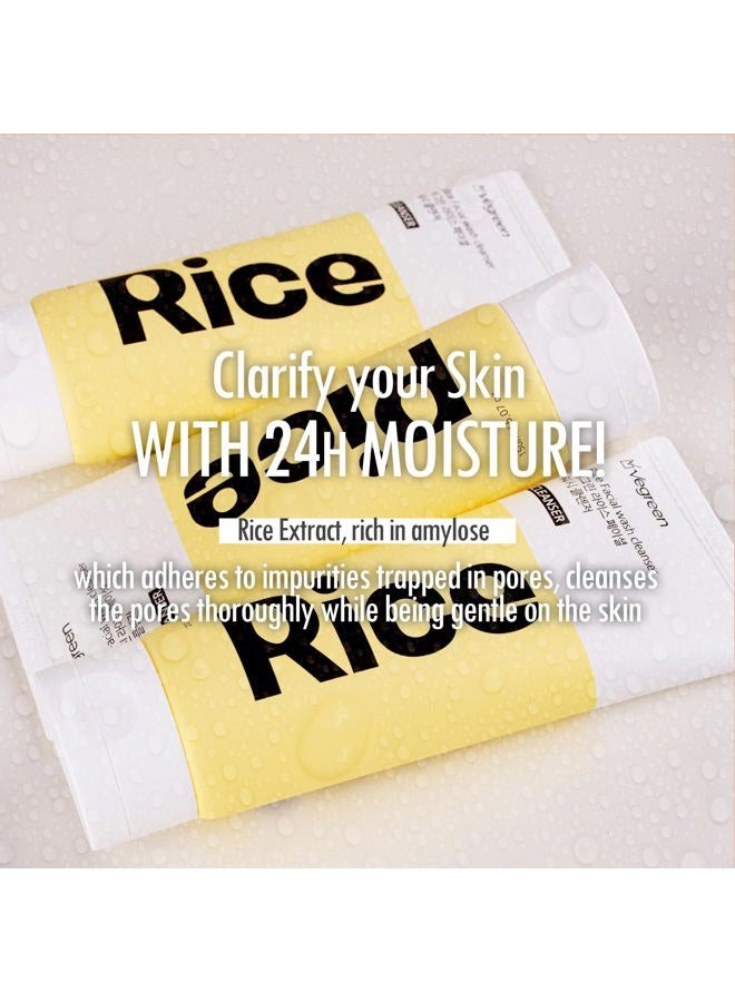 VEGREEN Rice Face Wash Mild Foaming Facial Cleanser for Dry Skin | pH Balancing Hydrating Facial Cleanser Face Wash for All Skin Types | Moisturizing Face Cleaner for Skin Brightening 5.07 fl oz - Image 5