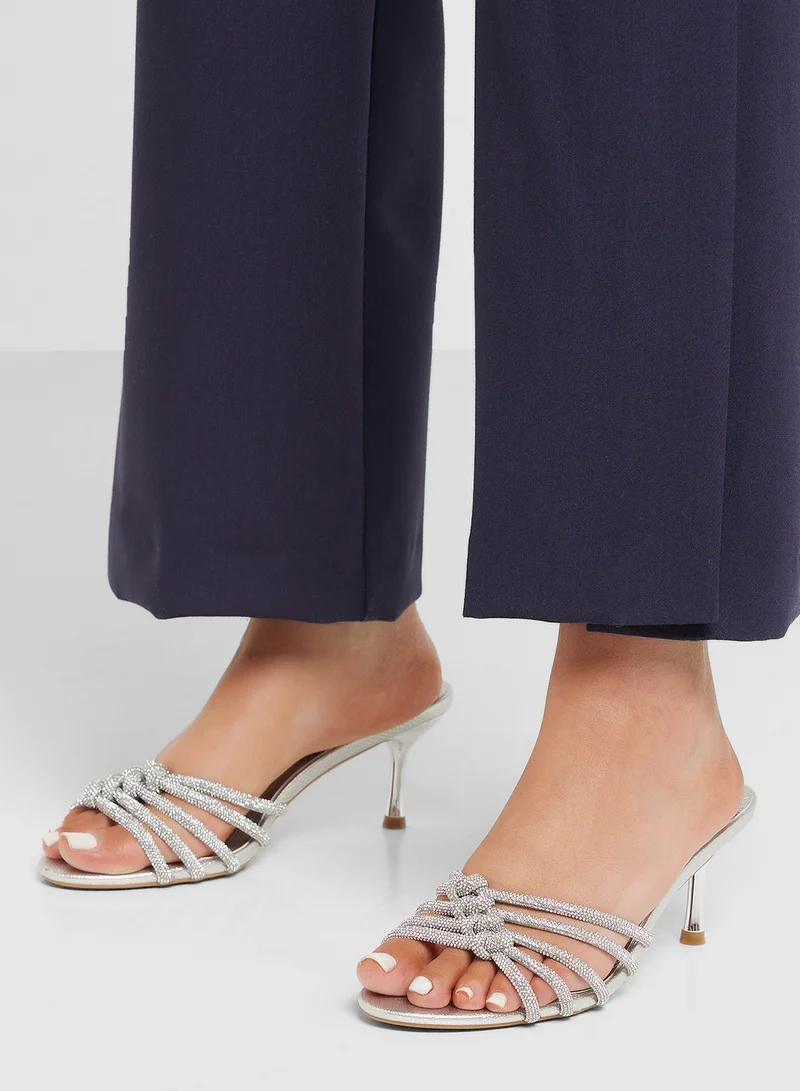 ايلا ليمتد اديشن Knot Diamante Mule Heel Sandal
