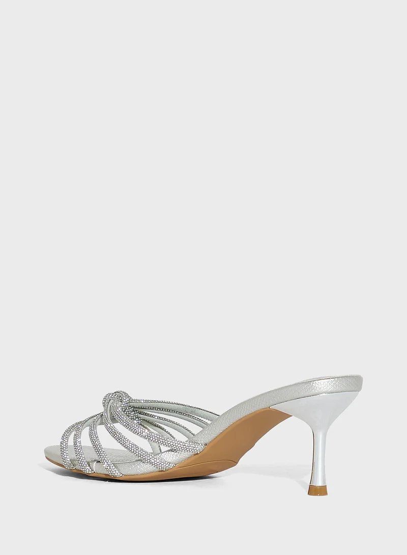 ايلا ليمتد اديشن Knot Diamante Mule Heel Sandal