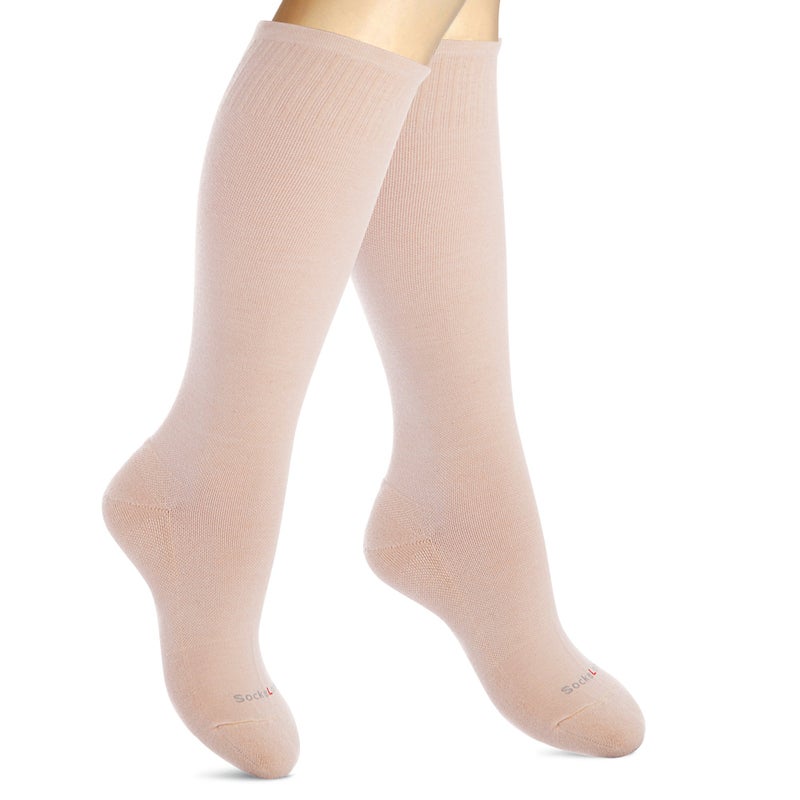 SocksLane Cotton Compression Socks for Women & Men. 15-20 mmHg Support Knee-High Nude M/L - Image 2