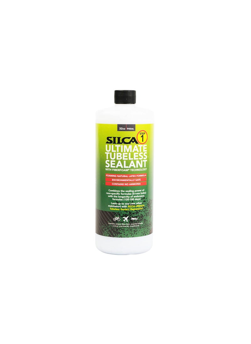 SILCA SILCA Ultimate Tubeless Tire Sealant W/FIBERFOAM | Long Lasting, Fast Sealing Bike Tire Sealant | Tubeless Sealant - MTB, Road, Gravel Bicycle Tires | Tire Sealant Bicycle (32oz Sealant with Carbon)  - Image 2