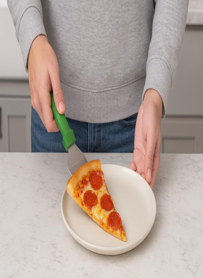 GAFFEL Pastry Spatula Green Handle Cake Server Pizza Spatula | Serving Tool for Cakes, Pastries, Pies, Pizza, Cheese (Stainless Steel,10 inch, 1 Unit) - Image 4