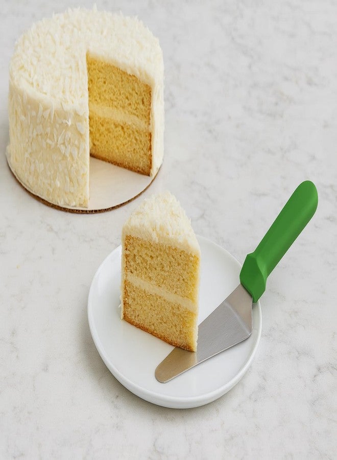 GAFFEL Pastry Spatula Green Handle Cake Server Pizza Spatula | Serving Tool for Cakes, Pastries, Pies, Pizza, Cheese (Stainless Steel,10 inch, 1 Unit) - Image 2
