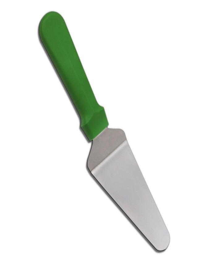 GAFFEL Pastry Spatula Green Handle Cake Server Pizza Spatula | Serving Tool for Cakes, Pastries, Pies, Pizza, Cheese (Stainless Steel,10 inch, 1 Unit) - Image 1