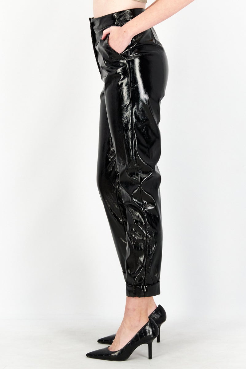 NA-KD Women Regular Fit Solid Chino Pants, Black - Image 2