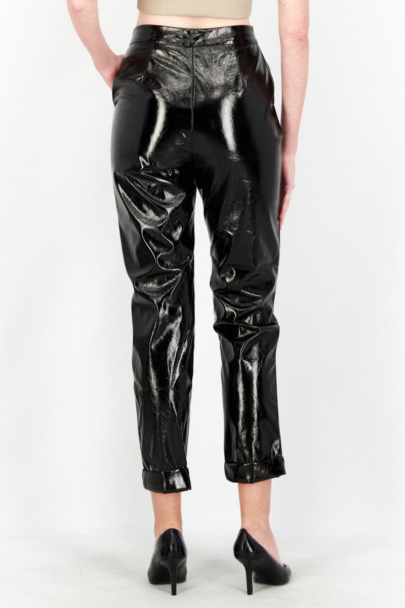 NA-KD Women Regular Fit Solid Chino Pants, Black - Image 2