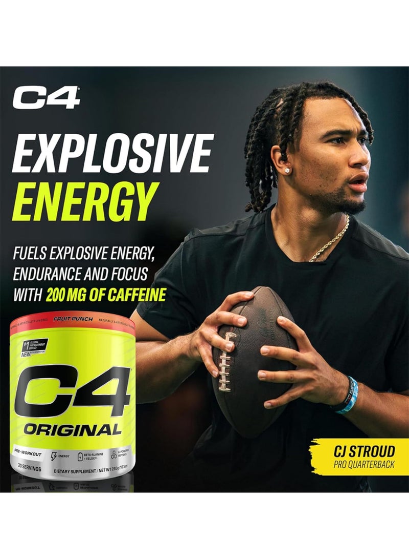 سيلوكور مسحوق C4 الأصلي قبل التمرين فيتامين C لدعم المناعة خالي من السكر طاقة قبل التمرين للرجال والنساء - 150 ملغ كافيين بيتا ألانين كرياتين فواكه بانش، 30 حصة (قد يختلف التعبئة)  - Image 5