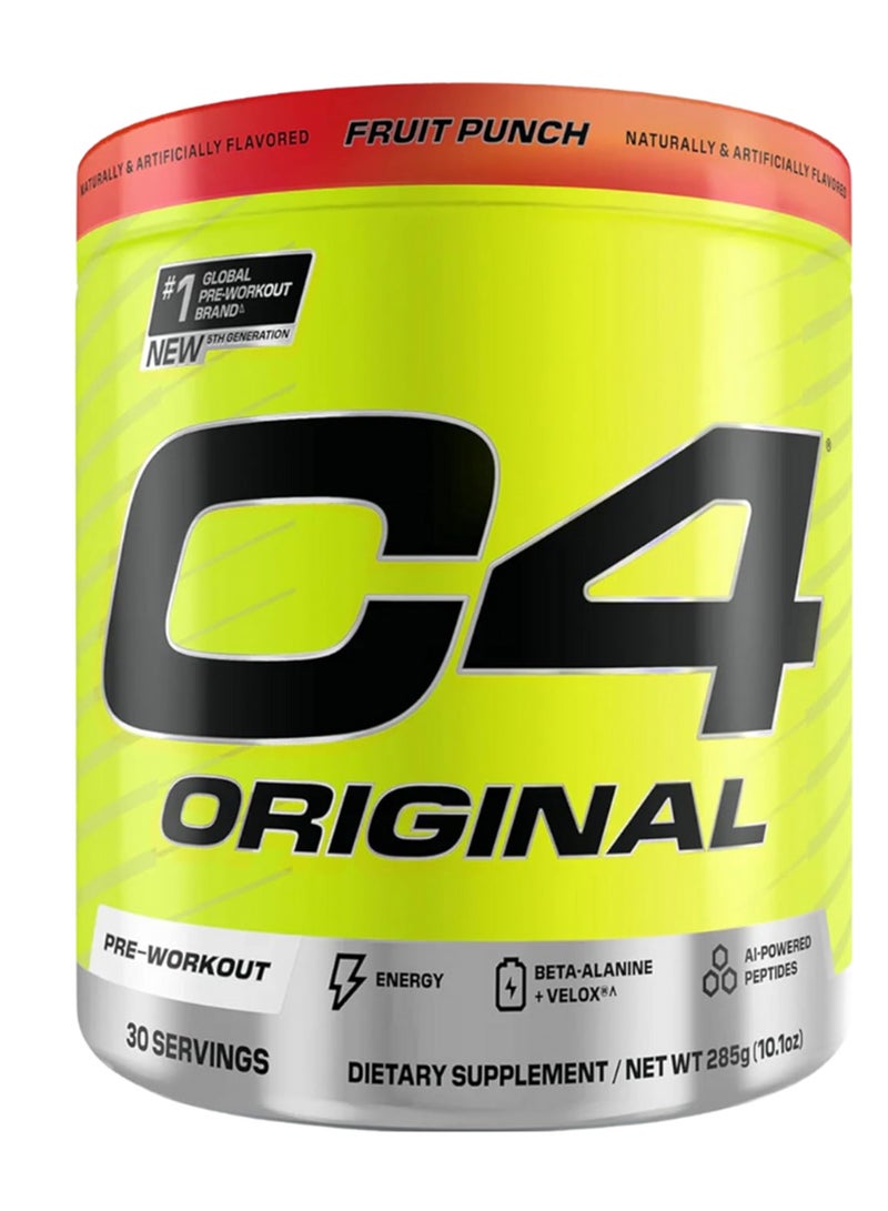 سيلوكور مسحوق C4 الأصلي قبل التمرين فيتامين C لدعم المناعة خالي من السكر طاقة قبل التمرين للرجال والنساء - 150 ملغ كافيين بيتا ألانين كرياتين فواكه بانش، 30 حصة (قد يختلف التعبئة)  - Image 1