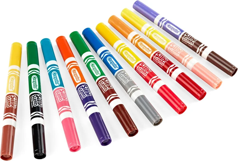 كرايولا Crayola Silly Scents Scented Markers – Pack of 10 Double-Tip Washable Pens with 20 Colours & Fragrances | Maxi Felt Tips for Kids Drawing, School & Creative Fun Ages 3+