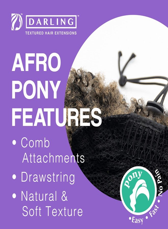 Darling Afro Puff ponytail 1X Hair Extensions (1 Pack, 1X per Pack), Natural Soft Texture, Drawstring Short Synthetic for Natural hair, Clip on Kinky Curly Bun, #1/27 - Image 4
