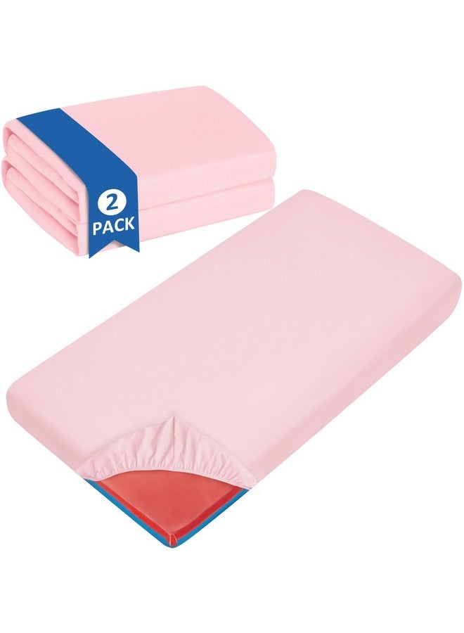 Coldwind شراشف حصيرة النوم 2 عبوة، 24" × 48" × 4" زوايا مرنة مناسبة لرياض الأطفال ومراكز الرعاية، غطاء حصيرة النوم، شراشف ناعمة وقابلة للتنفس للأطفال لسرير رضيع Regalo My Cot وسرير السفر Joovy، وردي - Image 1