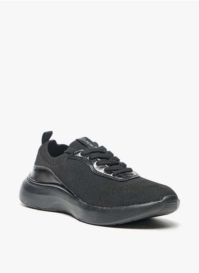 Celeste Women's Panelled Low Ankle Sneakers with Lace-Up Closure  - Image 1