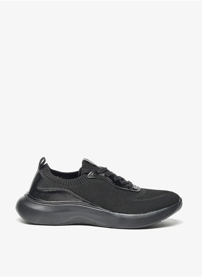 Celeste Women's Panelled Low Ankle Sneakers with Lace-Up Closure  - Image 3