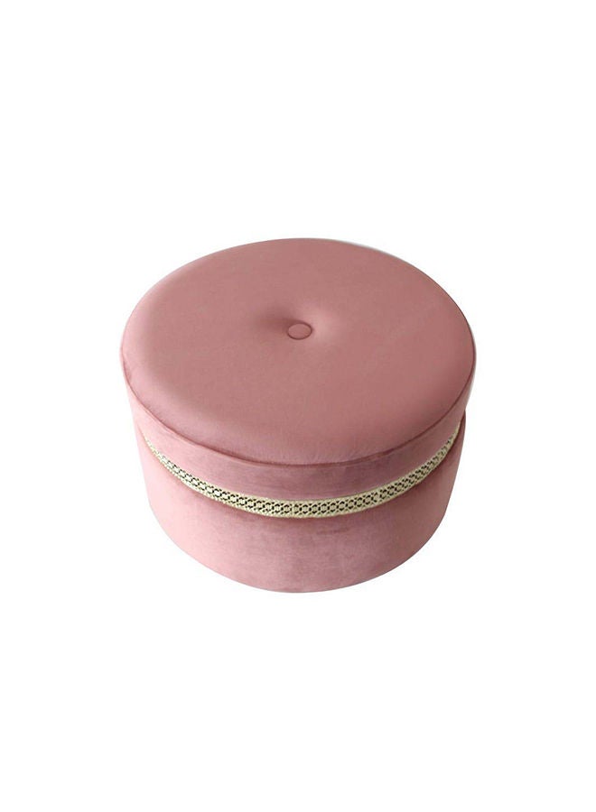 DANUBE HOME Ayyan Velvet Fabric Pouf Multi Functional Ottoman Chair Soft Upholstered Footrest Modern Furniture For Living Room 60X60X35 cm Rose / Golden - Image 4